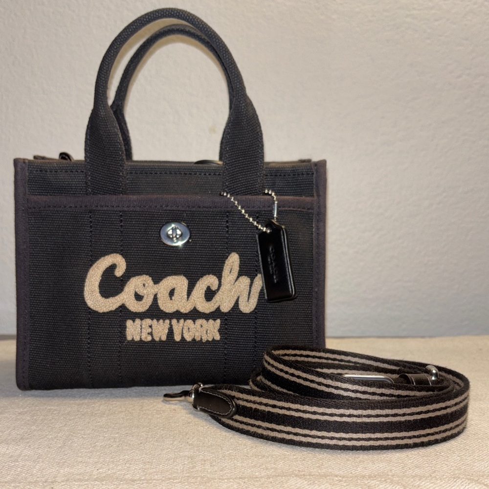 Coach Black Mini Tote with Terrycloth Logo